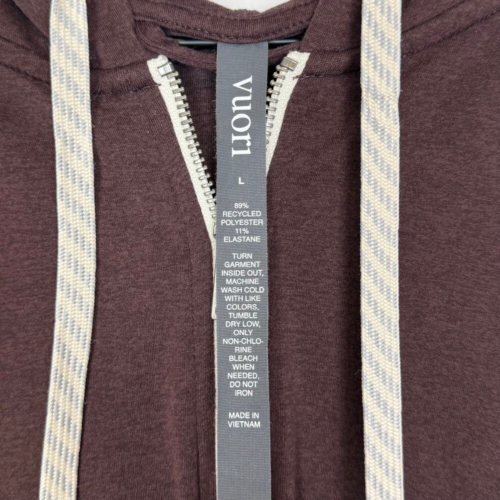 Vuori Halo Performance Hoodie Full Zip Mahogany Heather Size Large - Picture 4 of 5